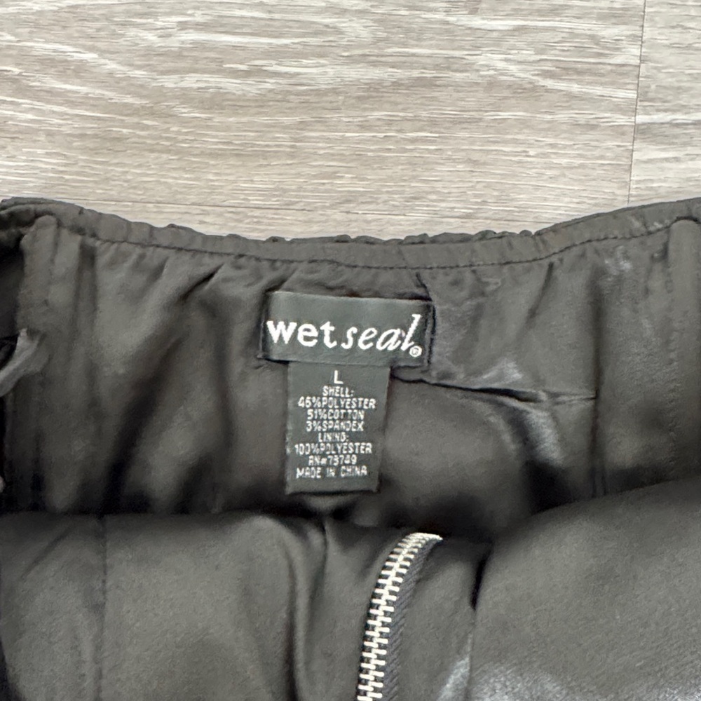 Wet Seal Black Satin Corset Top with Silver Studs - Picture 2 of 10
